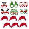 Christmas Antler Glasses & Santa Hat Set for Adults and Kids - Gift with Santa Claus Hat & Snowman Headband