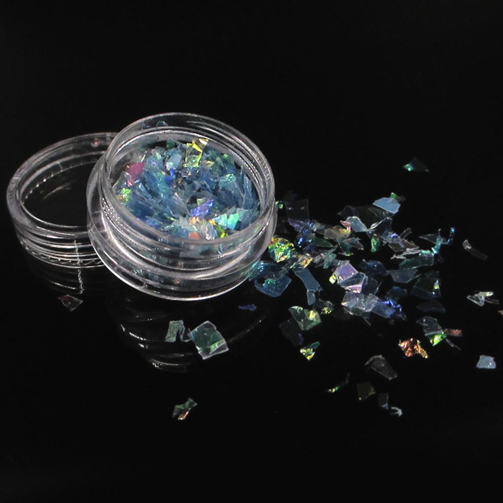 

4 colors Flakes Natural Artificial Irregular Glass Paper Sequins Nail Decoration