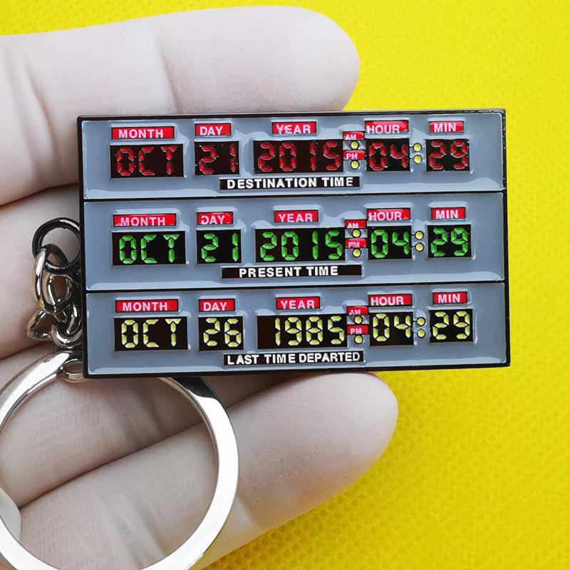 Back to the Future Time Machine Keychain: Classic Film Collectible Metal Pendant