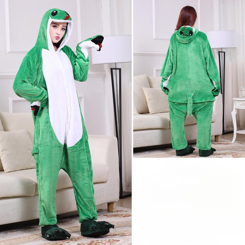 Couple's Autumn Winter Warm Flannel Homewear Cartoon Animal Onesie Unisex Cute Loungewear