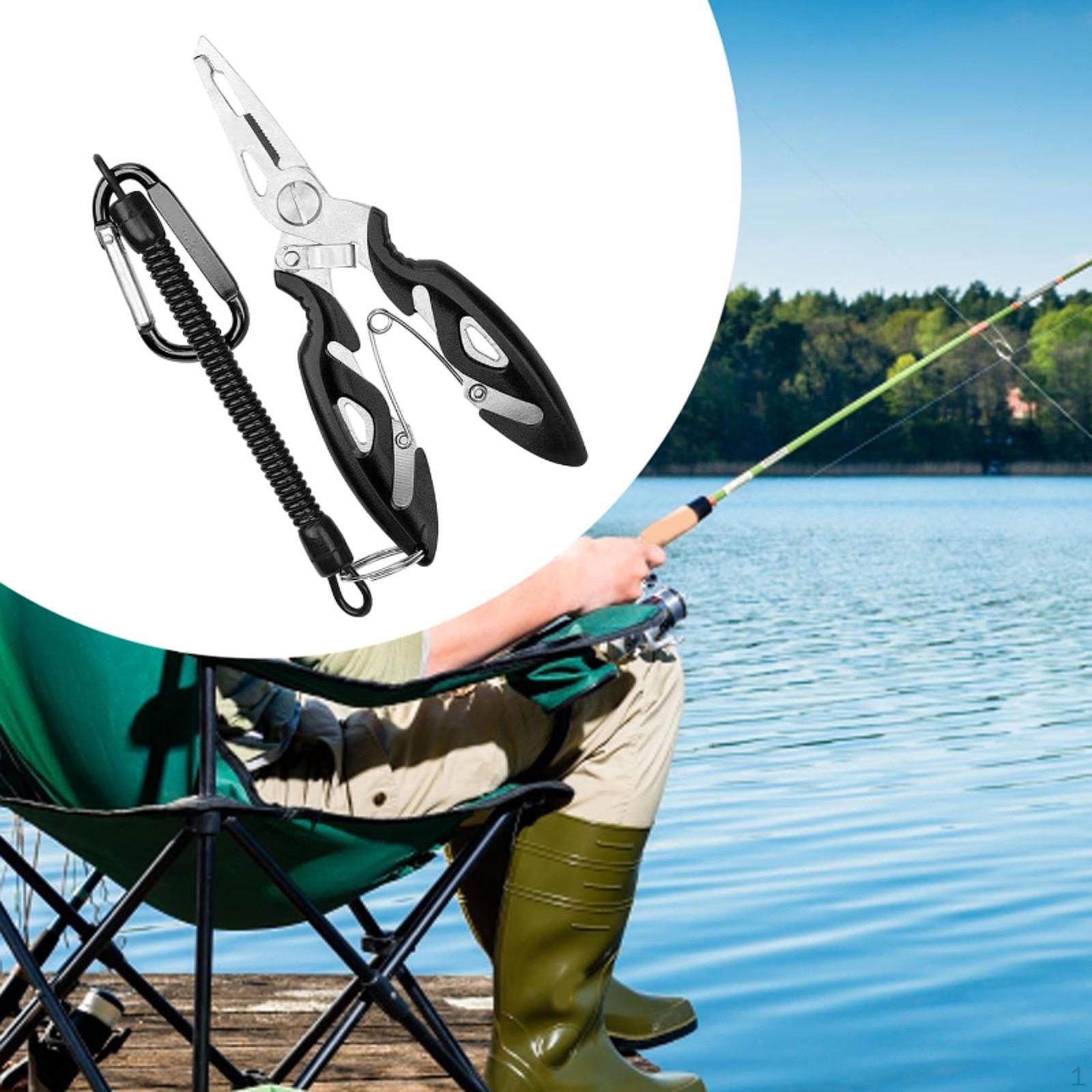 

Рибальські плоскогубці Інструмент для зняття рибальського гачка Ножиці Чоловічий подарунок Кусачки для волосіні зі шнурком для чорний