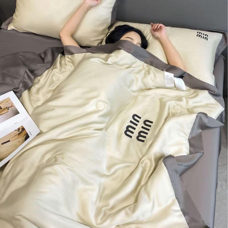 

Embroidered Ice Silk Summer Cooling Quilt Set