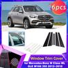 Door Window Trim Cover for Mercedes-Benz M Class ML GLE W166 350 2012~ Carbon Fiber Chrome Sticker Pillar Posts Accessories