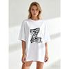 Oversized T Shirt Black Z Letter Graphic Print For Casual Wear