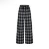 JIUZI Annakol Women's Retro Plaid Loose Straight-Leg Pants