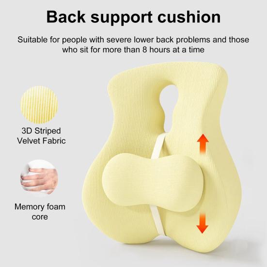 Back Support Cushion Memory Foam Lumbar Support Cushion Chair Back Support with Adjustable Slider for Office Chair Computer Desk Chair