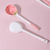 Niedlicher Erdbeersuppenlöffel aus Keramik, Kawaii, koreanischer Eisdessertlöffel mit langem Griff, Küchengeschirrzubehör
