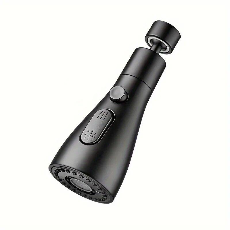 

1 шт. Удлинитель для смесителя, усиливающий напор, защита от брызг, три режима, водосберегающий, для дома, удлиненный душевой распылитель, фильтр чёрный