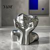 Office Supplies Organizer Abstract Face Vase, Artistic Female Pen Holder, Makeup Brush Holder Modern Decorative Vase Centerpiece for Living Room Table