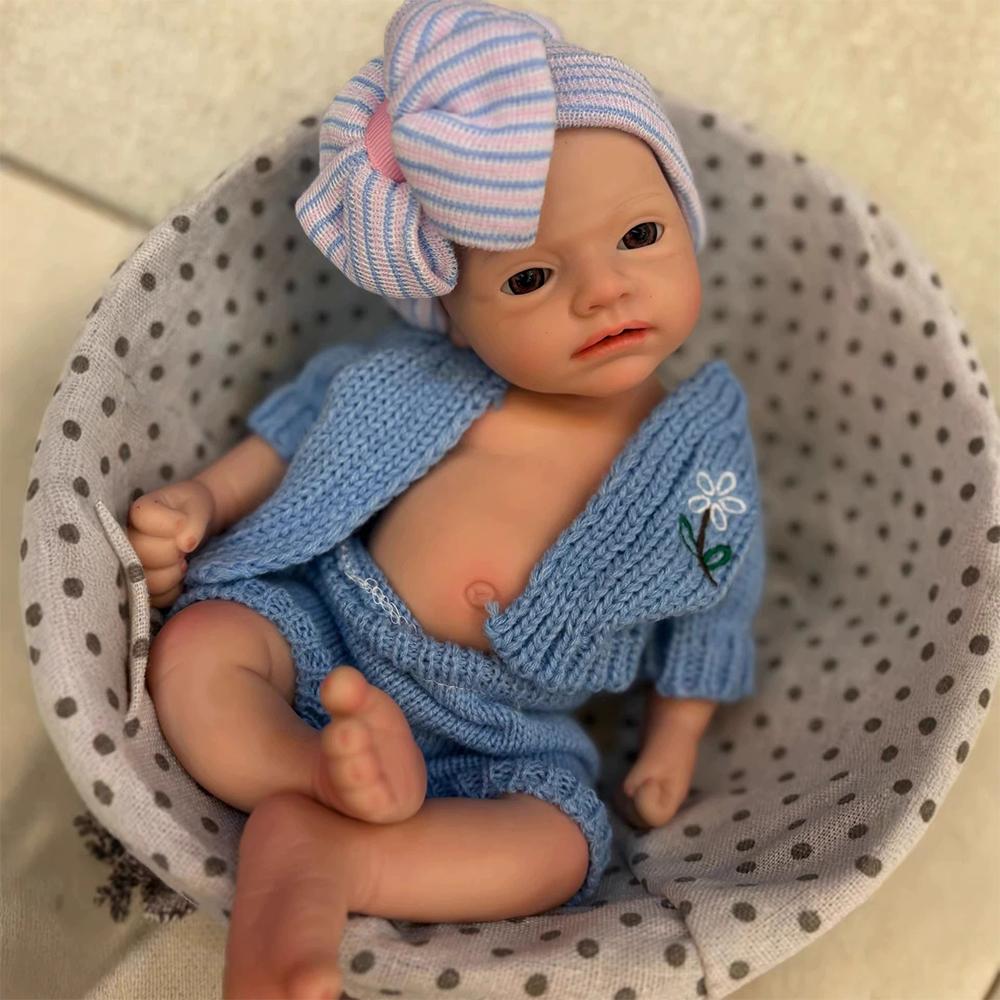 35CM Full Solid Silicone Doll Toy Flexible Elastic Super Soft Squish Silicone Lifelike Reborn Bebe Doll Toys