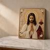 Jijijing Κιτ Ζωγραφικής με Μαργαριτάρια Πίστης, Παναγία DIY Ψεύτικη Τέχνη Θρησκευτικό Σετ Χειροτεχνίας, Χειροποίητο Τοίχου Σπιτιού για Χριστιανικές Γωνιές Προσευχής