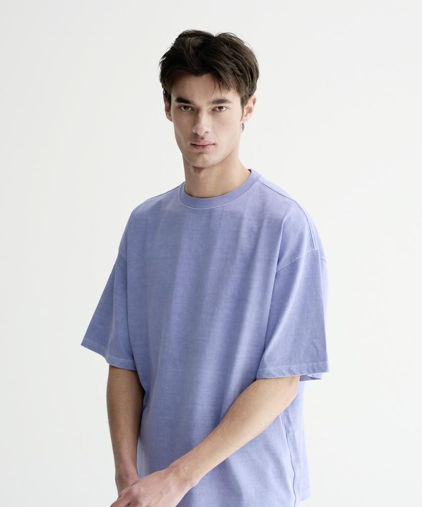 FAKE CAMPER Basic Pigment Short Sleeve T-Shirt [Purple]