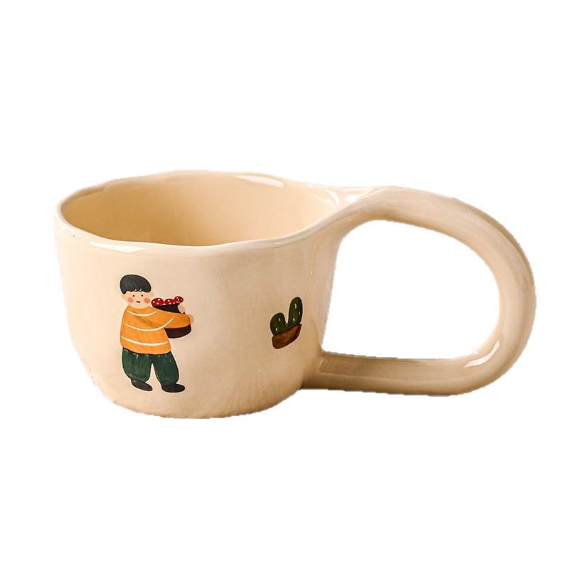 Ceramic Mug: Cute Couple & Family Breakfast Cup for Home or Office