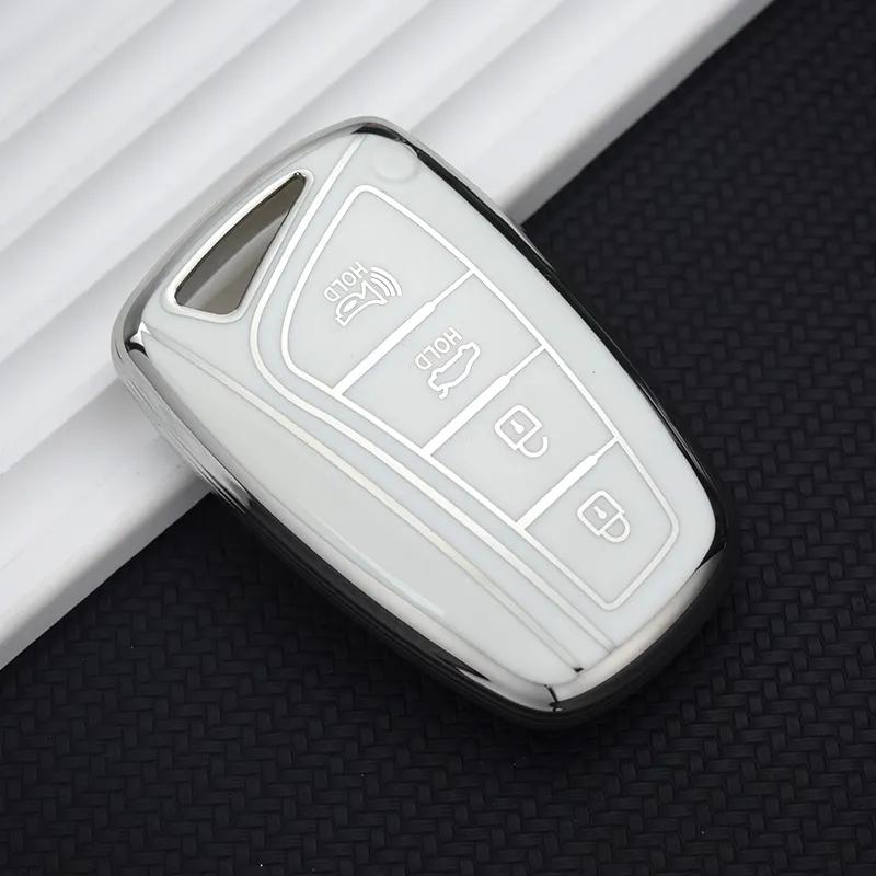 3/4 Tasten TPU Autoschlüsseletui Shell Cover Fob für Hyundai Santa Fe Sport Ix45 Equus Centennial Genesis G80 Grandeur Azera Schutzzubehör