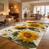 Tappeto Grande Stile Pastorale con Motivo Girasoli per Soggiorno Decorazione Piante Tappeti per Area Divano Casa Tappetino Soffice Lavabile per Giardino
