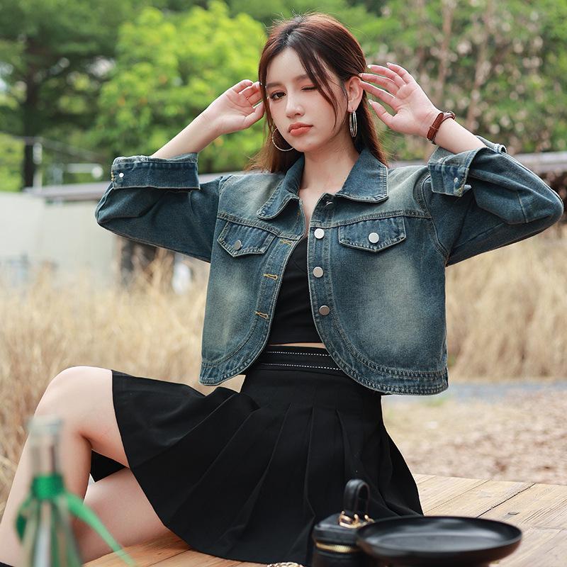 Korean-Style Trendy Layered Retro Loose-Fit Women's Denim Jacket