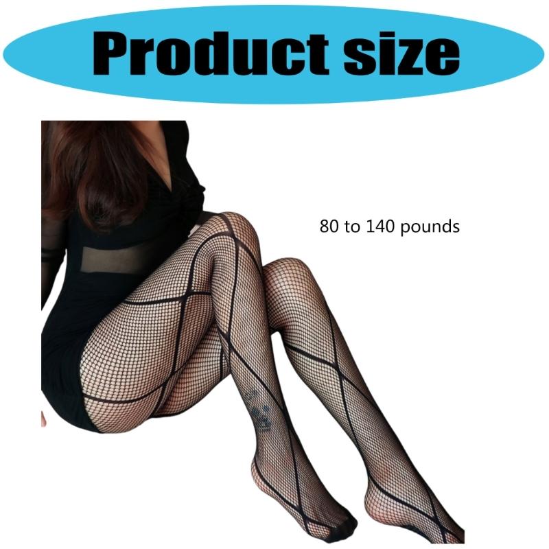 Women Sheer Mesh Black Pantyhose with Crisscross Patterned Design Hollowout Fishnet Tights Stockings Lingerie Hosiery