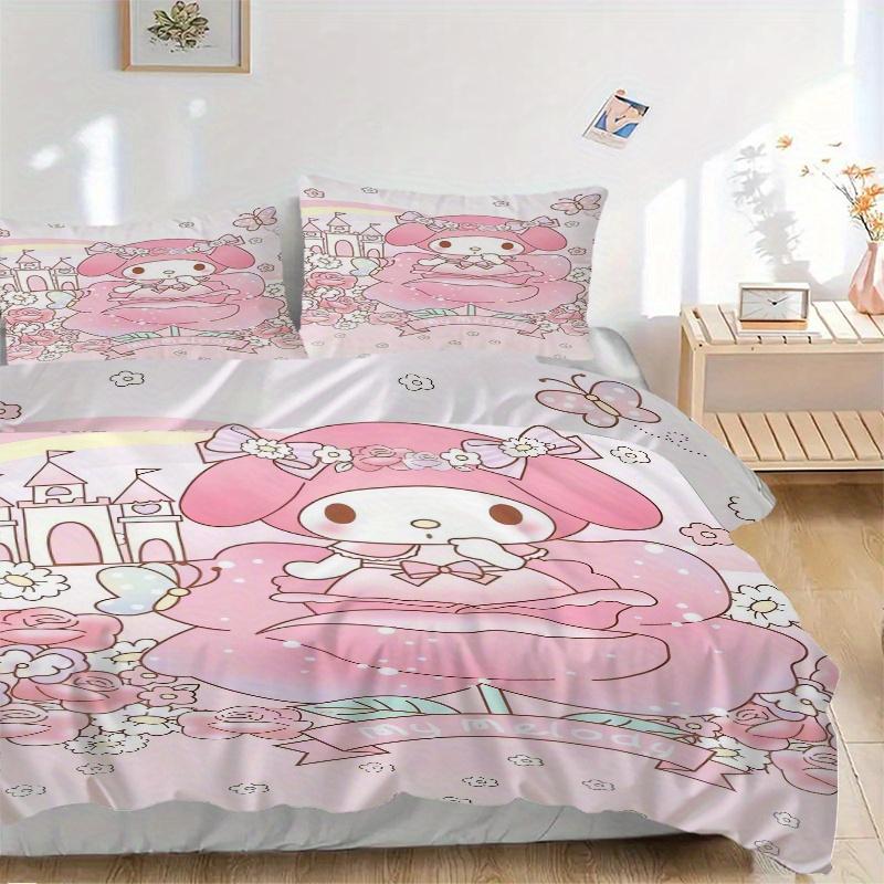 

3pcs Rose My Melody Bedding Set - Includes Quilt Cover and Pillowcases, Suitable for All Seasons W094 135x200cm