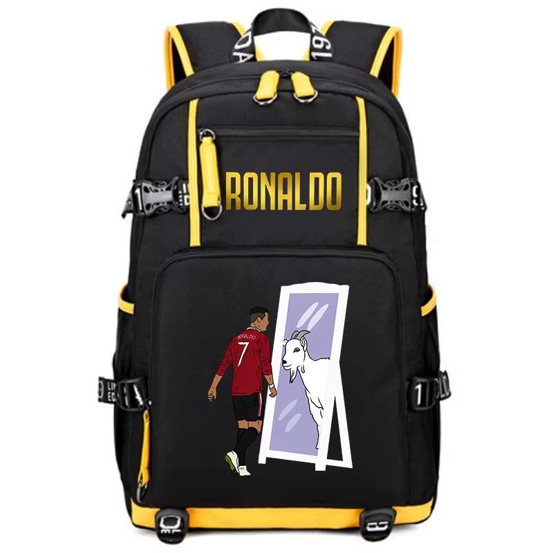 Football Star Peripheral Personality Print Youth Backpack Large Capacity Student Bag