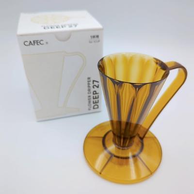 Flower Dripper DEEP27 (for 1 Cup) FDD-27CBR Clear Brown Deep Dripper Deep 27 CAFEC MADE IN JAPAN