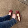 Fashion Flat shoes for women 2025 Spring and Autumn round toe French retro flat  solid color Mary Jane single shoe large size 42 43 44