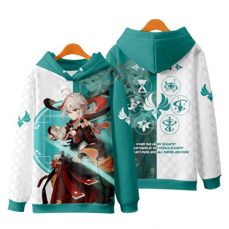 Game Genshin Impact Kazuha Cosplay Hoodies Male 3D Print Anime Sweatshirts Men Women Tracksuit Pullovers Coat Y2k Men's Clothing