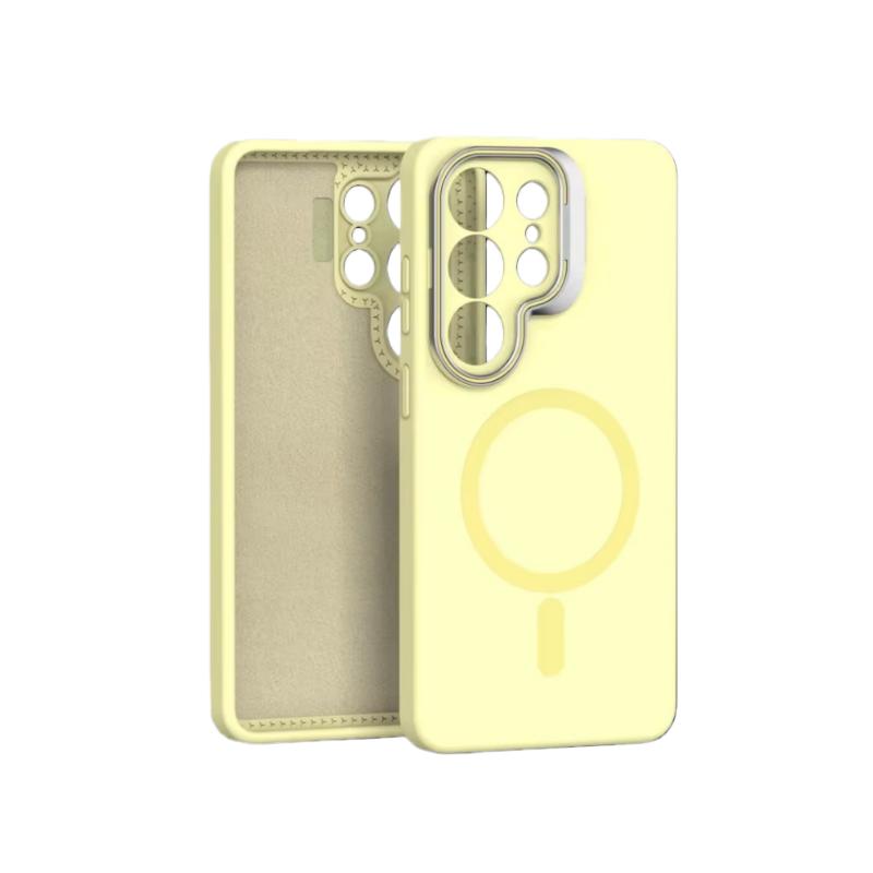 For Magsafe Liquid Silicone Case For Samsung Galaxy S26 S25 S24 S23 Ultra Edge Funda S25 Ultra Metal Lens Protect Magnetic Cover