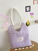 Love Quilting Padded Women's Shoulder Bag Contrast Color Female Vest Shopping Bags Large Capacity Girls Book Tote Handbags