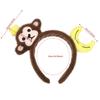 1Pcs Soft Faux Plush Monkey Hairband Funny Banana Hair Hoop Cartoon Animal Headbands Creatures Theme Party Costume