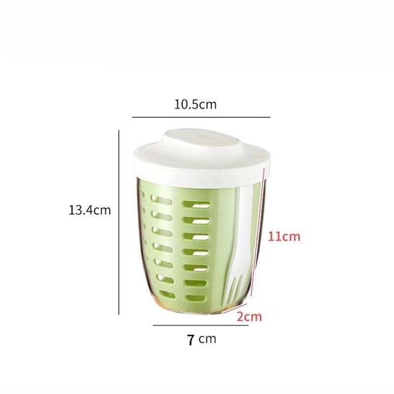 1PC Dripable Fruit Cup with Fork Food Grade Student Portable Picnic Storage Bucket Plastic Cup Sealed Leak Proof Salad Cup