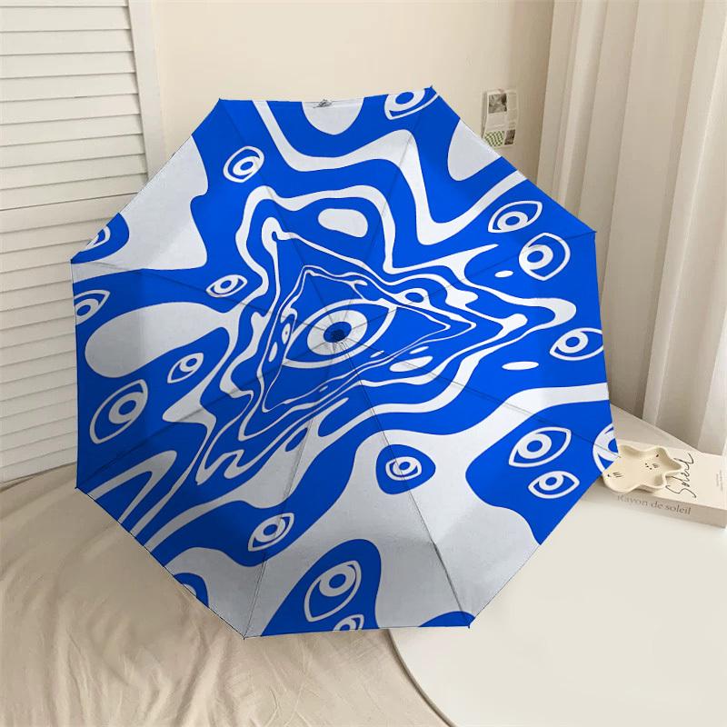 

1pc eyes abstract Automatic Open/Close Umbrella with Windproof, 8-Rib Sturdy Canopy, Durable Ribs, Fashionable Design1246A