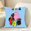 Cute Cartoon B-B-Barbapapas Cushion Cover Reversible Plush Pillow Cover For Car Sofa Bedroom Decorative Gift Pillowcase