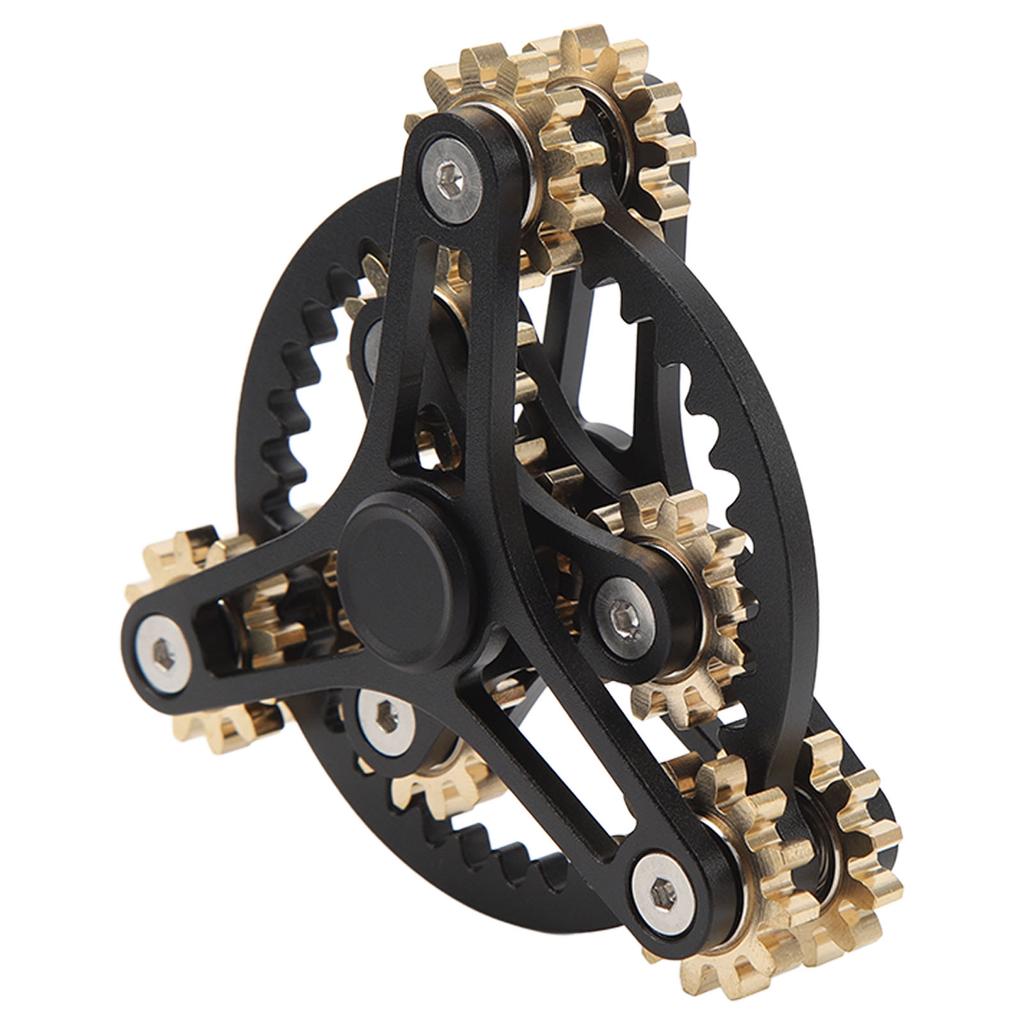 Fingertip Gear Toy 4 Gears Decompression Metal Finger Hand Brass Gear Toy for Stress Relieving