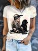 3D Printed Little Girl Graphics T-Shirt for Women Short Sleeves Summer Casual Streetwear O-Neck Tops Oversized Women Clothing