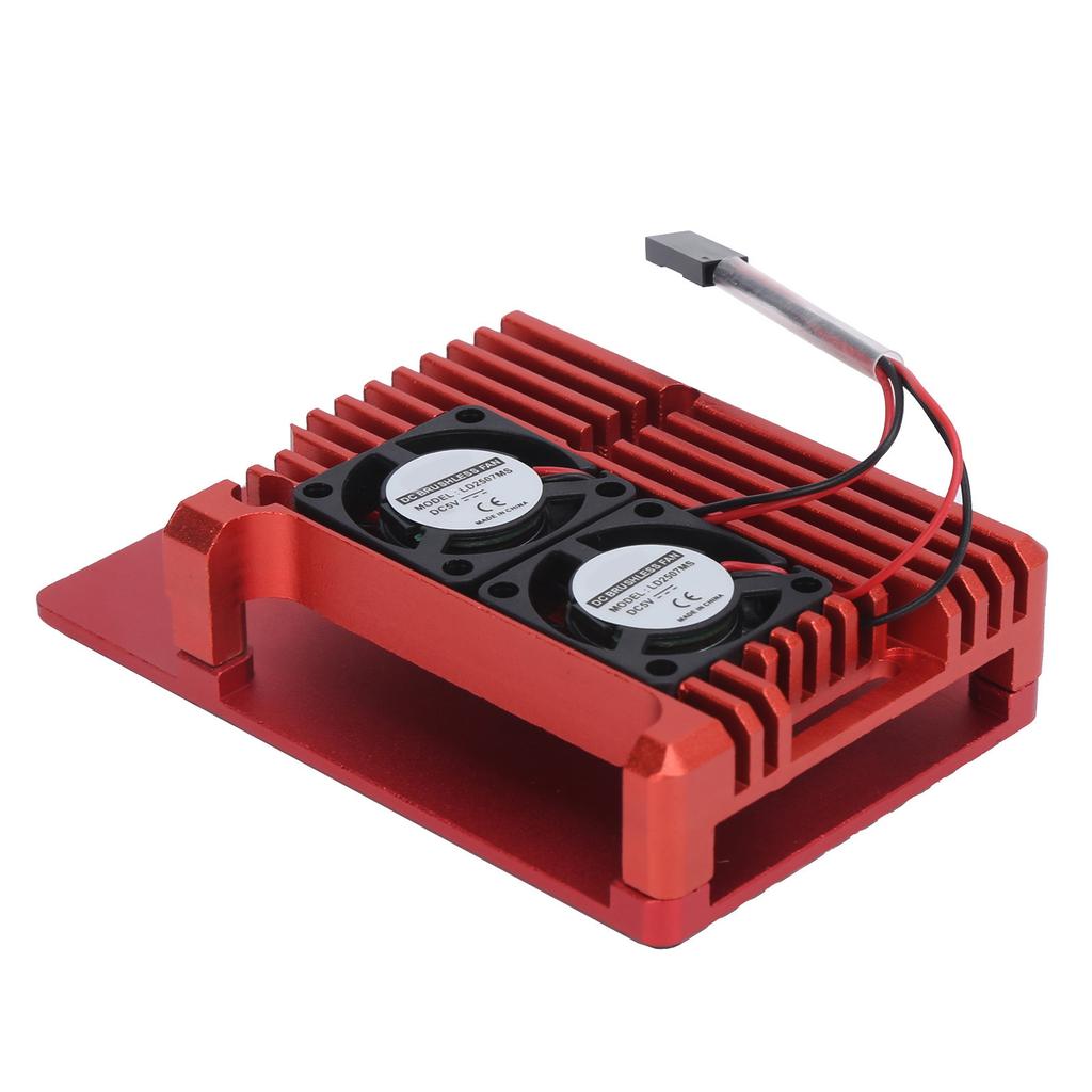 Aluminum Alloy Case Box with Dual Fan Heat Dissipation Accessory for Raspberry Pi 4 B+