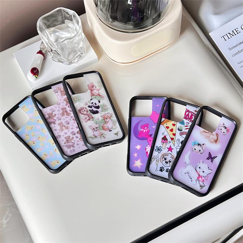 Wildflower Anime 3D Bear-y Ballet Phone Case for iPhone 12 13 14 15 16 Pro Max Plus wf Kitten Duck Cute Cartoon Panda Bear Cover