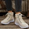Fashion Leopard Print Women's Snow Boots 2024 Winter Frenulum Plush Ankle Boots Woman Faux Fur Warm Non-Slip Cotton Padded Shoes