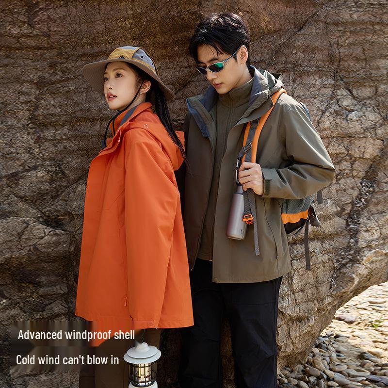 Unisex Three-in-One Detachable Ski Jacket with Warm Fleece for Autumn/Winter 2025 Mountaineering