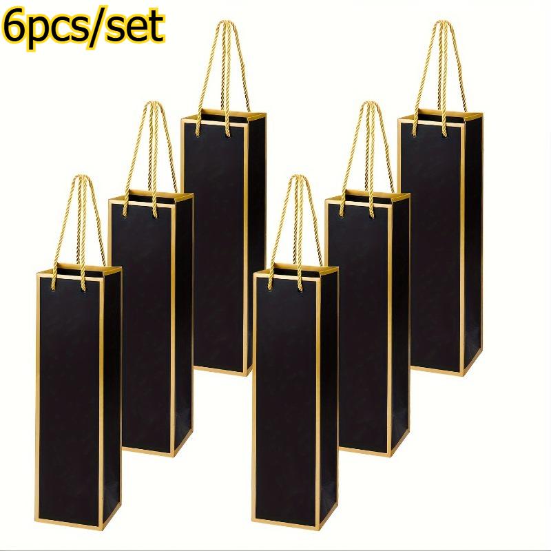 

6pcs/set Wine Gift Bag Drawstring Wine Packaging Paper Bag Ideal for Birthday Wedding Party Wine Gift Wrapping Bags