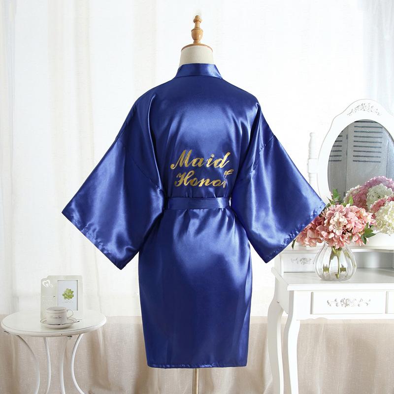 Comfortable Homewear Gold Dust Bridesmaid Maid of Honor Wedding Morning Robe Makeup Robe Robe Fashion Temperament Elegant Simulation Silk Cardigan
