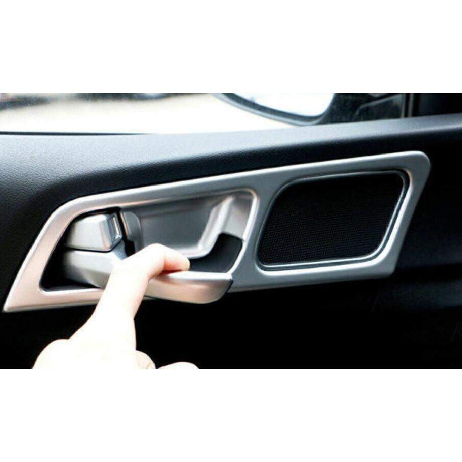 For Kia Sportage 17-2022 Matte Silver Inner Door Handle Lock Frame Trim 4PCS
