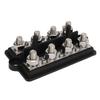 Bus Bar Marine RV Battery Terminal Power Distribution Block 2 Row M8 Stud DC12‑48V 150A Black