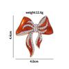 Pretty Gold Plated Big Bowknot Lapel Pins Crystal Bow Shaped Golden Brooches Women Girls Bow Tie Design Badge