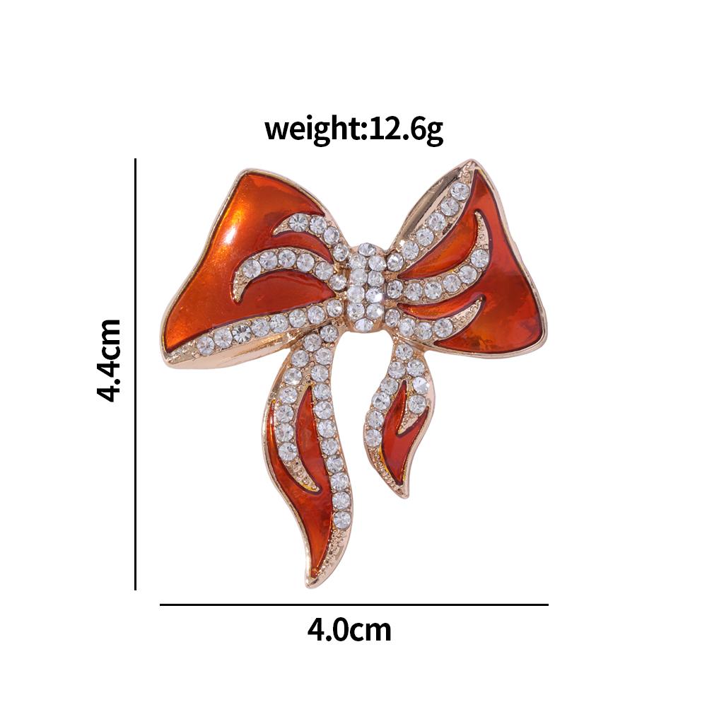 Pretty Gold Plated Big Bowknot Lapel Pins Crystal Bow Shaped Golden Brooches Women Girls Bow Tie Design Badge