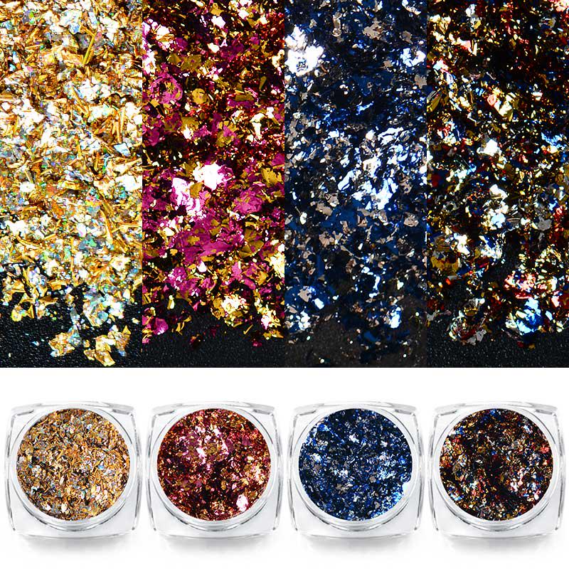 Mtssii 1Box Chameleon Magic Glitter Shinning Powder Manicure Dust Irregular Nail Art Decoration