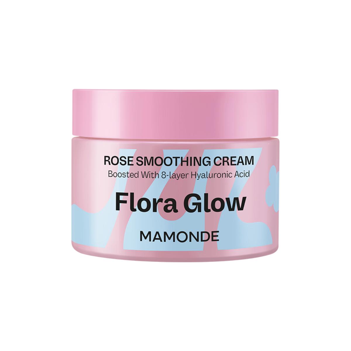 Mamonde Flora Glow Rose Smoothing Cream 50ml (Radiance-Boosting & Skin-Refining Facial Moisturizer for Dull Skin)