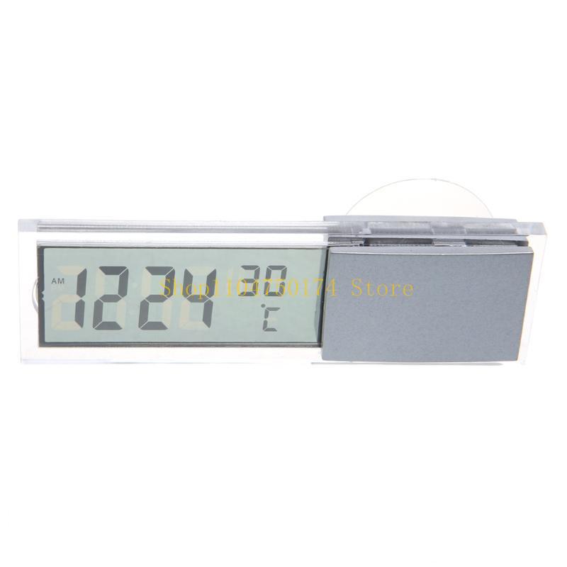 Mini 2 in 1 LCD Digital Auto Car Truck Clock + Thermometer for w/Suction Cup top sale