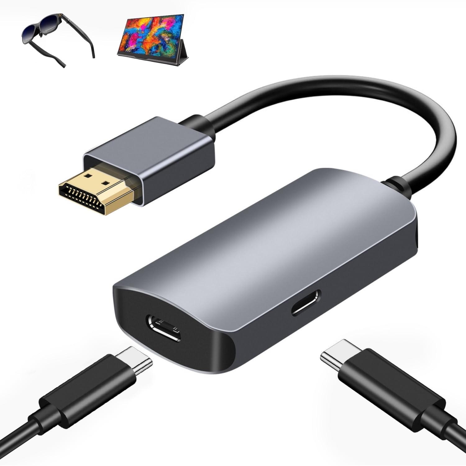 

Переходник для преобразования HDMI в USB Type C Адаптер для расширения монитора смарт-очков One One Адаптер для преобразования Замена HDMI Адаптер AR-очки Air2 Air ALLY