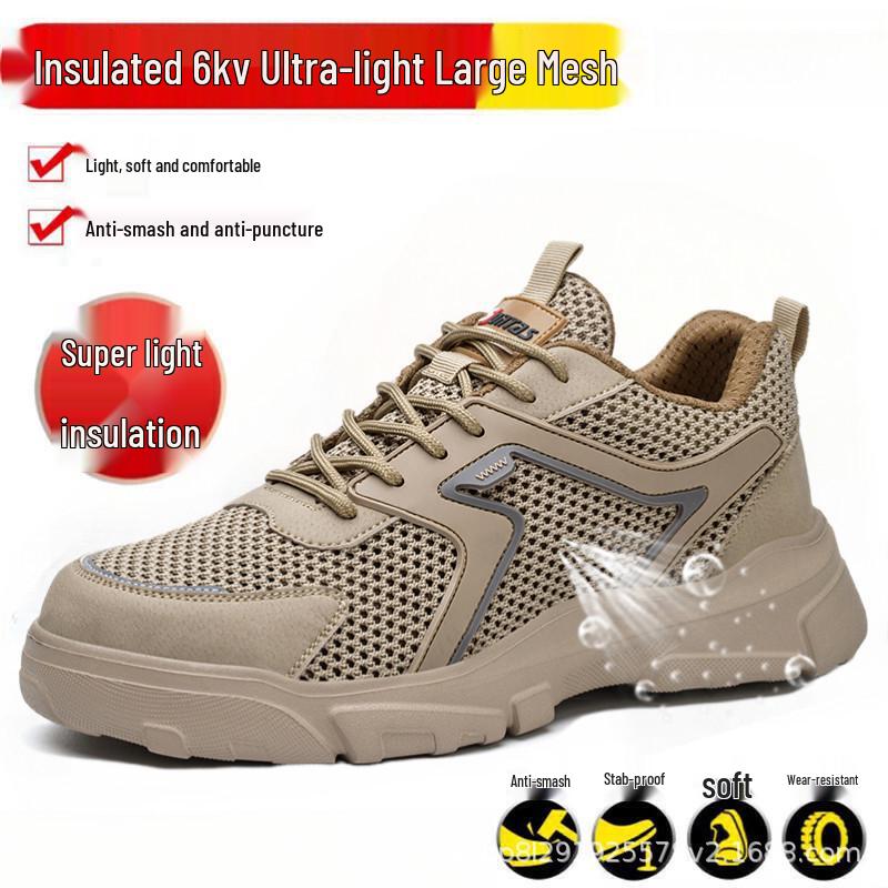 Men's Steel Toe Breathable Safety Shoes - Anti-Smash, Anti-Puncture Construction Footwear