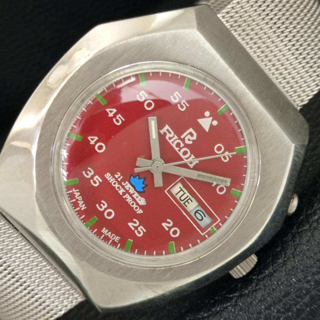 RICOH R31 АВТОМАТИЧЕСКИЕ ВИНТАЖНЫЕ ЯПОНСКИЕ МУЖСКИЕ ЧАСЫ КРАСНОГО ЦВЕТА a705167-1